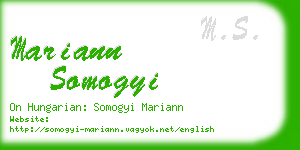 mariann somogyi business card